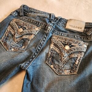Vigoss Blue Boot Cut Jeans with Silver Accents